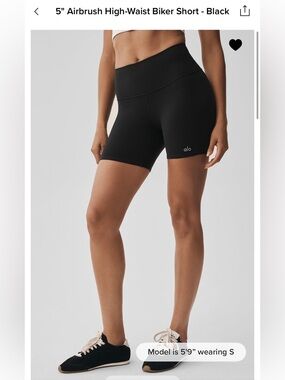 ALO Yoga 5" Airbrush High-Waist Biker Shorts - Black